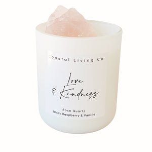Rose Quartz Love & Kindness Crystal Candles